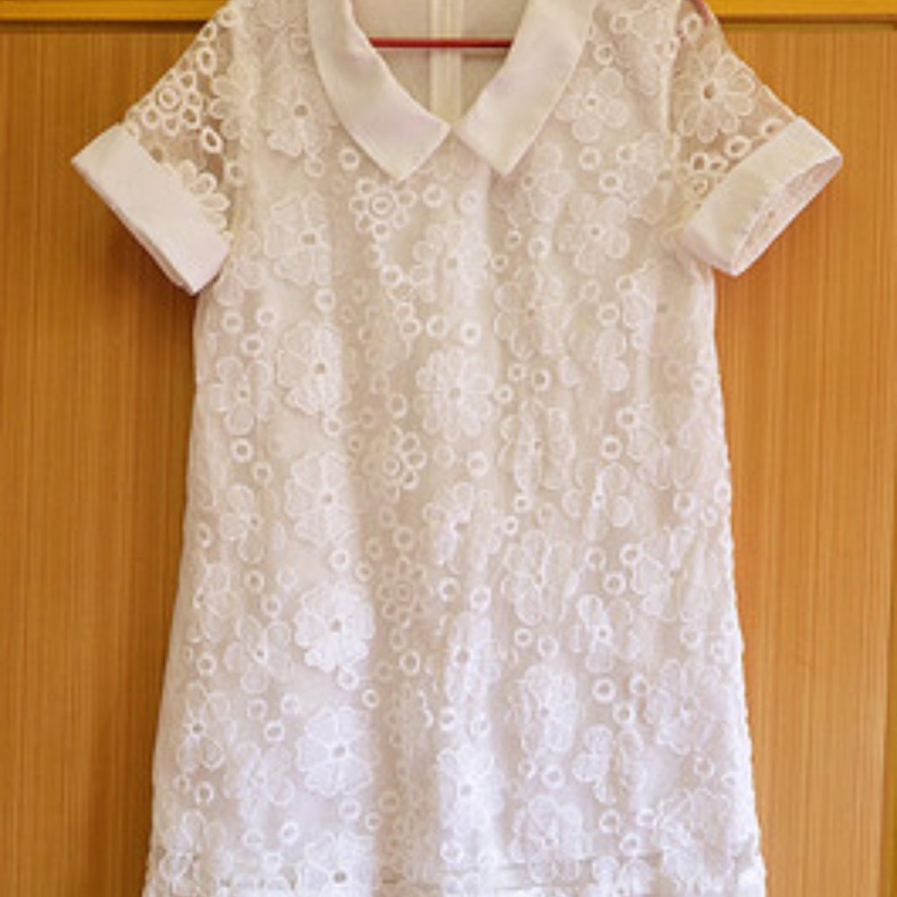 Ladies white waist slim sexy dress